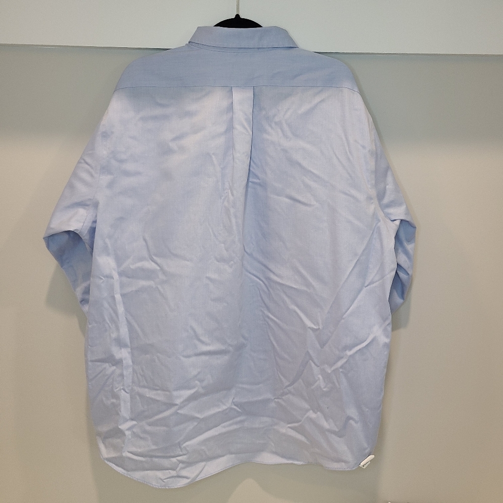 🍉 Chaps No Iron Blue Dress Shirt 18 34/35 - Picture 3 of 4